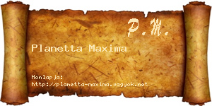 Planetta Maxima névjegykártya